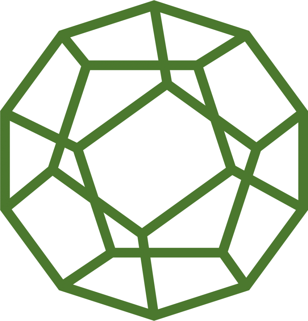 Sydney Heath and Son dodecahedron in dark green