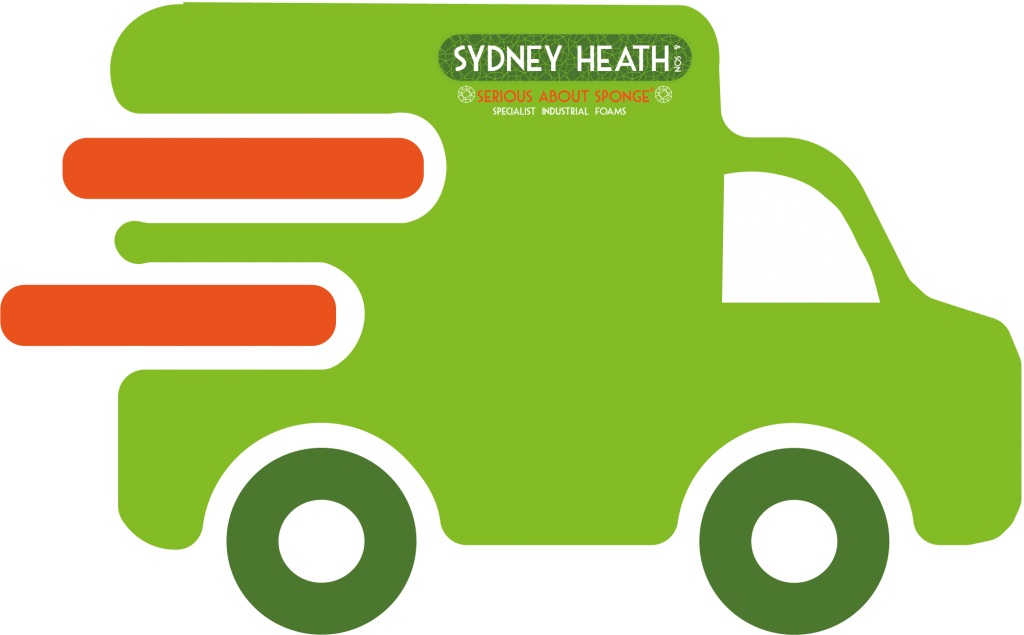 Green delivery van icon